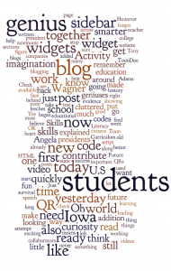 Teacher Challenge Blog Posts in a Wordle