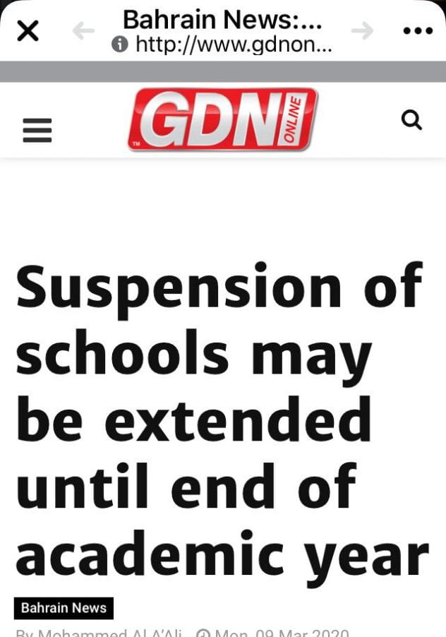 Suspension of schools may be extended until end of academic year