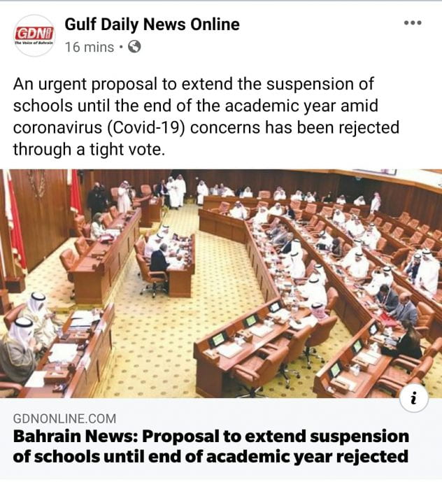 Proposal to extend suspension of schools until end of academic year rejected.